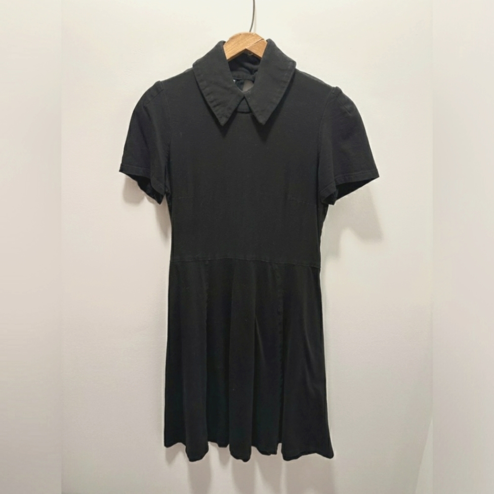 DEANDRI Roselle Mini Dress in Black Twill